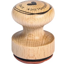 Holzstempel mit dem Aufdruck ''Für dich alles Glück und eine Umarmung''