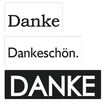 Aufkleber mit dem Schriftzug Danke und Dankeschön