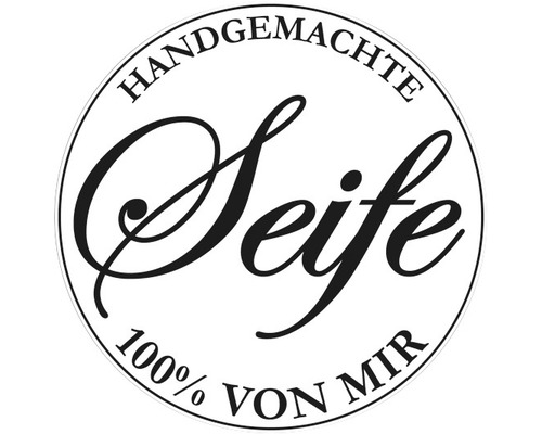 Label "Handgemachte Seife", 45mm ø