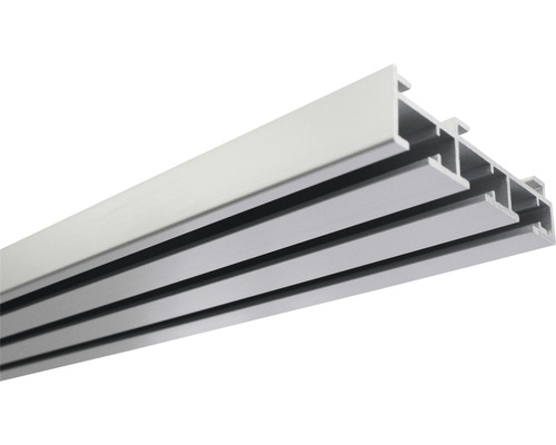 Flächenvorhangschiene Atlanta silber 3-läufig 160 cm Aluminiumprofil für den Innenausbau