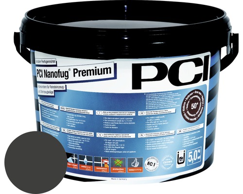 PCI Nanofug® Premium Variabler Flexfugenmörtel für alle Fliesen und Natursteine anthrazit 5 kg