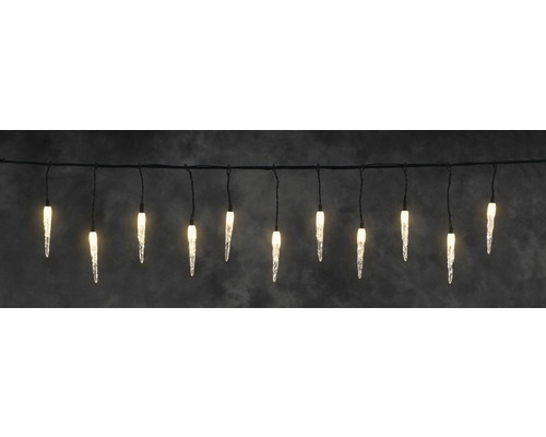 LED Eiszapfen-Lichterkette Konstsmide Systembeleuchtung außen und innen bernstein Eiszapfen Lichterkette mit LED-Leuchten