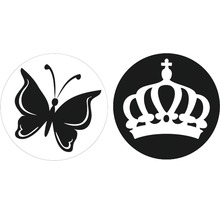 Symbol mit Schmetterling und Krone