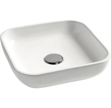 Aufsatzwaschbecken aus Keramik mit quadratischer Form und Abfluss