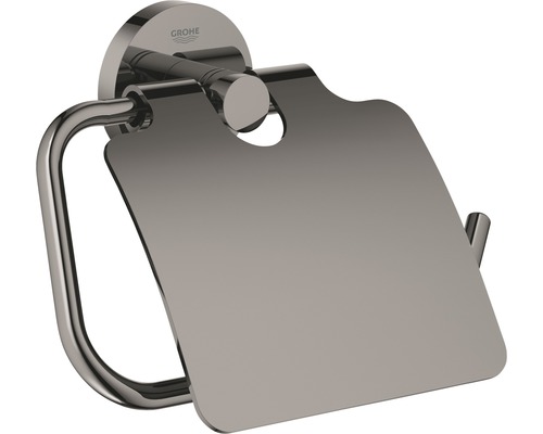 Toilettenpapierhalter GROHE Essentials mit Deckel hard graphite poliert 40367A01 Grohe Toilettenpapierhalter mit Deckel zur Wandmontage