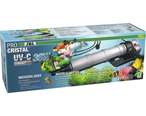 UV-C Wasserklärer JBL ProCristal UV-C Compact Plus 36W JBL ProCristal UV-C 36 Watt Wasserklärer für Gartenteiche und Aquarien in der Verpackung