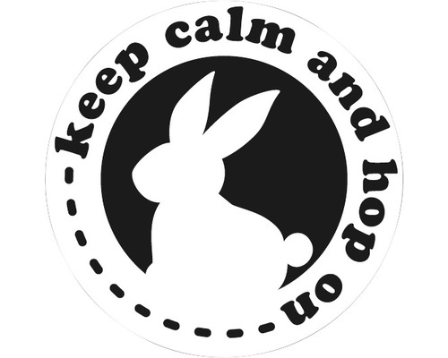Label "keep calm and hop on", 45mm