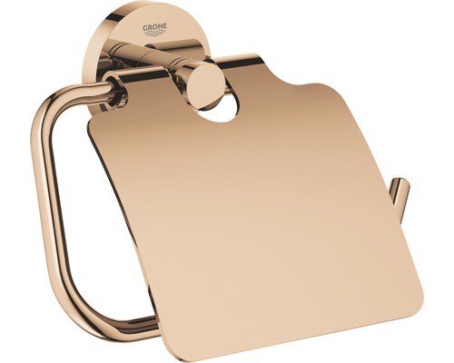 Toilettenpapierhalter GROHE Essentials mit Deckel warm sunset poliert 40367DA1 Grohe Logo Toilettenpapierhalter mit Abdeckung