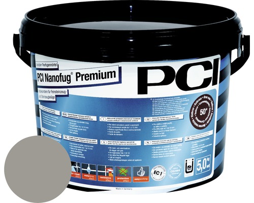 PCI Nanofug® Premium Variabler Flexfugenmörtel für alle Fliesen und Natursteine sandgrau 5 kg