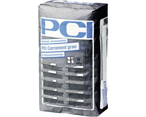 PCI Carrament® Mittelbett- und Ansetzmörtel für Naturwerksteinbeläge grau C2FE 25 kg