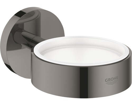 Halter GROHE Essentials für Glas, Seifenschale und Seifenspender hard graphite poliert 40369A01