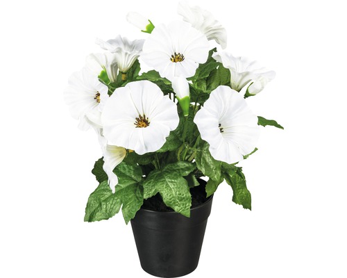 Kunstblume Petunia im Kunststofftopf Höhe: 28 cm weiß