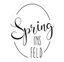 Spring ins Feld Schriftzug