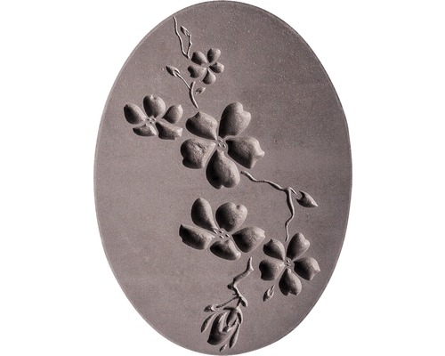 Ovales Dekoelement mit Blumenmuster