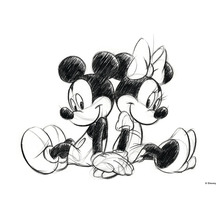 Skizze von Micky und Minnie Maus