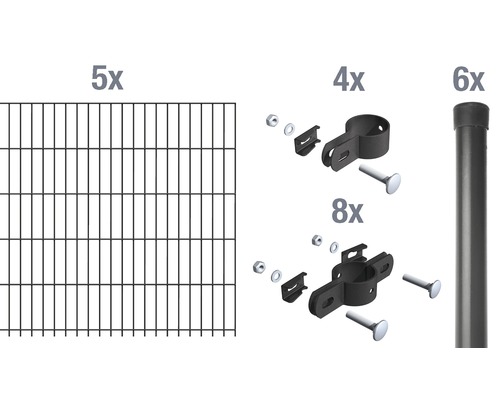 Einstabmatte Grundset ALBERTS 1000 x 100 cm anthrazit