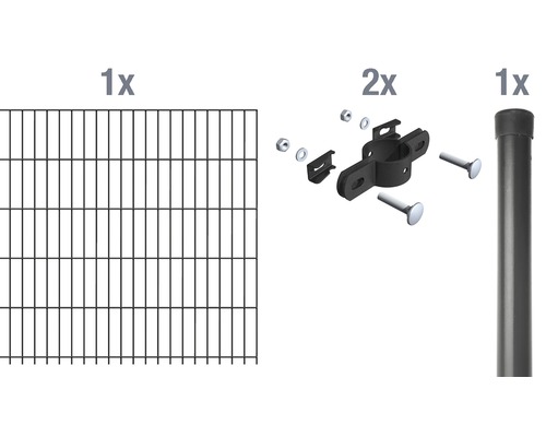 Einstabmatte Anbauset ALBERTS 200 x 100 cm anthrazit