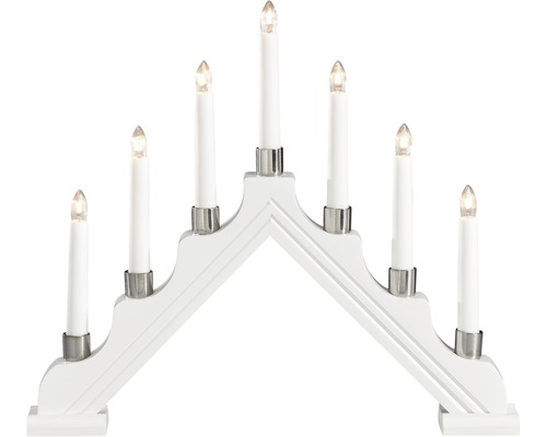Weihnachtsleuchter mit sieben Lampen aus Holz
