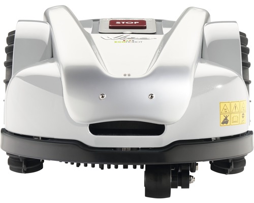 Vorderansicht eines Rasenmähroboters