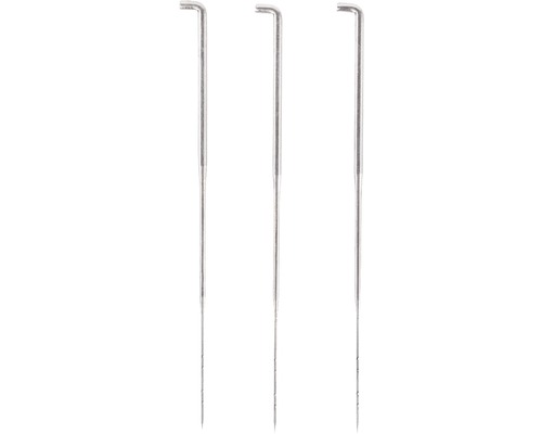 Drei Filznadeln aus Metall für die Textilbearbeitung