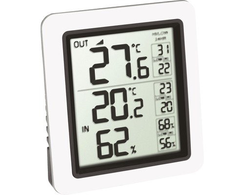 1 Stück, Temperaturmesser, Innen-Außen-Thermometer, Hintergrundbeleuchtetes  Digitales Funkthermometer, Temperatur Mit Zeit, Außenthermometer Für