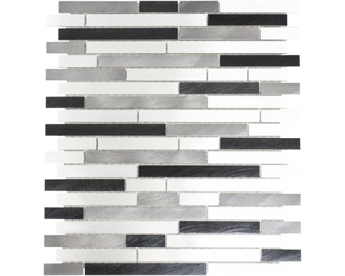 Aluminiummosaik grau/schwarz/silber 29,8x33,8 cm
