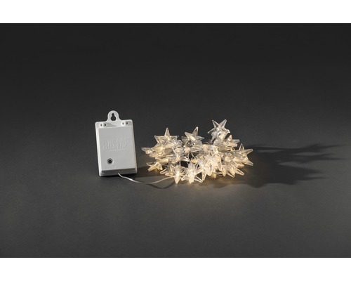 LED Lichterkette Konstsmide Acryl Sterne 3,9 m 40 LEDs Lichtfarbe warmweiß batteriebetrieben inkl. Timer Sternen-Lichterkette mit Batteriebetrieb