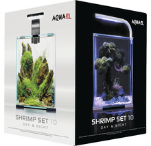 Aquarium Aquael Shrimp Set Day & Night 10 inkl. LED-Beleuchtung, Filter, Heizer, ohne Unterschrank schwarz ca. 10 l, ca. 20 x 20 x 25 cm mit Lampe Höhe ca. 35 cm