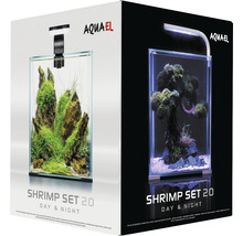 Aquarium Aquael Shrimp Set Day & Night 20 inkl. LED-Beleuchtung, Filter, Heizer, ohne Unterschrank schwarz, ca. 19 L, ca. 25 x 25 x 30 cm mit Lampe Höhe ca. 40 cm