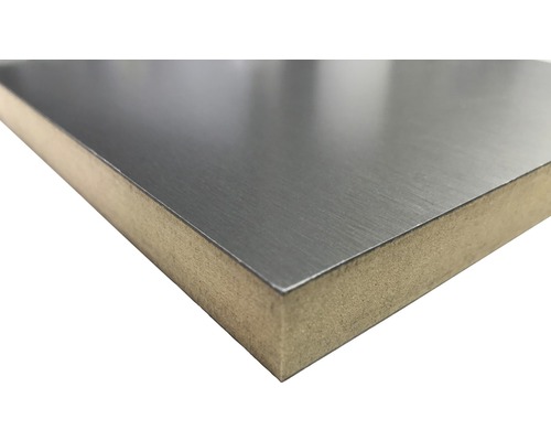 MDF Platte Echtmetalloberfläche Alu gebürstet 2800 x 1300 x 18,7 mm Dekorplatte mit Metallbeschichtung
