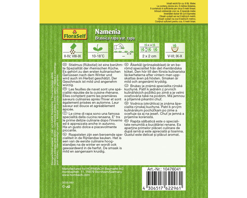 Namenia Brassica rapa var. rapa Samensamenpackung