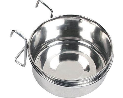 Napf Karlie Nager Vogel mit Haken 12 cm 580 ml zum befestigen am Gitter Edelstahlnapf mit Halterung für Tiere
