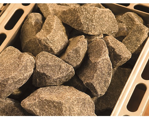 Saunasteine in einem Korb