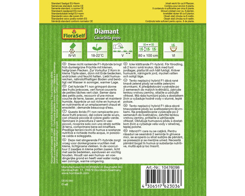 Diamant Kürbis Saatgutpackung der Sorte Cucurbita pepo