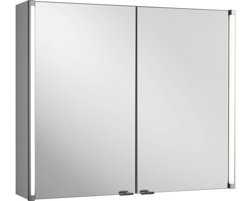 Spiegelschrank EEK A LED-Line weiß 2 trg. 81 cm breit Fackelmann Spiegelschrank mit zwei Türen und integrierter Beleuchtung