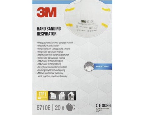 3M 8710E Feinstaubmasken für Handschleifarbeiten, 20er-Packung