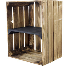 Regalkiste geflammt/schwarz 50x40x30 cm