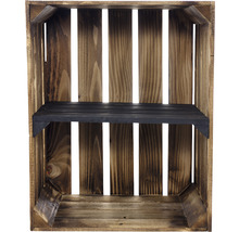 Regalkiste geflammt/schwarz 50x40x30 cm