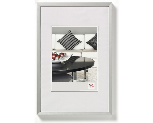 Portraitrahmen Aluminium Chair silber 10x15 cm Bilderrahmen mit Passepartout für Fotos und Bilder