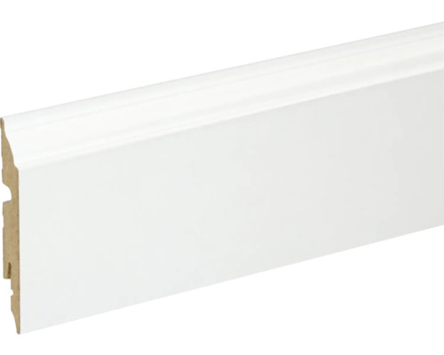 SKANDOR Sockelleiste weiß streichbar FU82L 13 x 80 x 2400 mm Sockelleiste, Holzwerkstoff