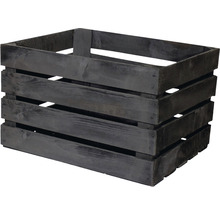 Holzkiste schwarz 50x40x30 cm
