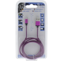 Verpacktes USB-Kabel mit Micro-USB und USB-C Anschluss, 1 Meter lang