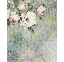 Tapete mit Rosen und geometrischem Muster