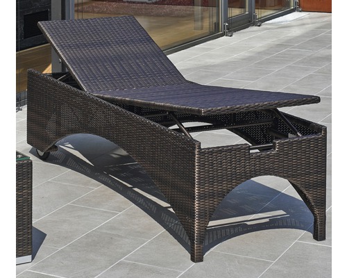 Gartenliege Destiny BOLIVAR HIGH verstellbar 200x71x55cm ohne Auflage, bronze Geflochtene Gartenliege mit verstellbarer Rückenlehne und Rollen