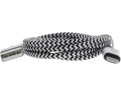 Datenkabel mit Textilummantelung und verschiedenen Anschlüssen