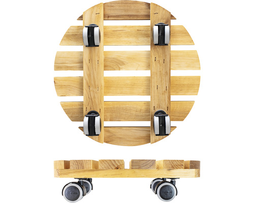 Rolluntersetzer aus Holz für Pflanzgefäße