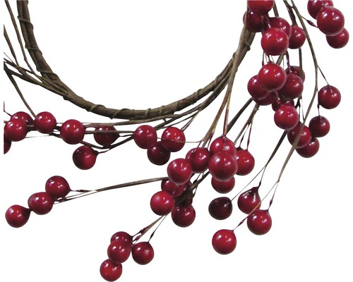 Dekorativer Kranz mit roten Beeren und Ästen