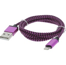 Geflochtenes USB-Kabel mit USB-A- und Lightning-Anschluss