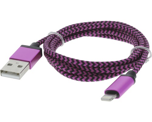 Geflochtenes USB-Kabel mit USB-A- und Lightning-Anschluss