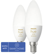 Philips hue Kerzenlampe White Ambiance dimmbar weiß E14 2x